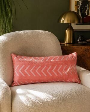 NWT Magaschoni Home Coral Arrow Cotton Lumbar Pillow 12x24